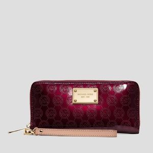 NWT Burgandy Patent Leather MK Monogram Wallet